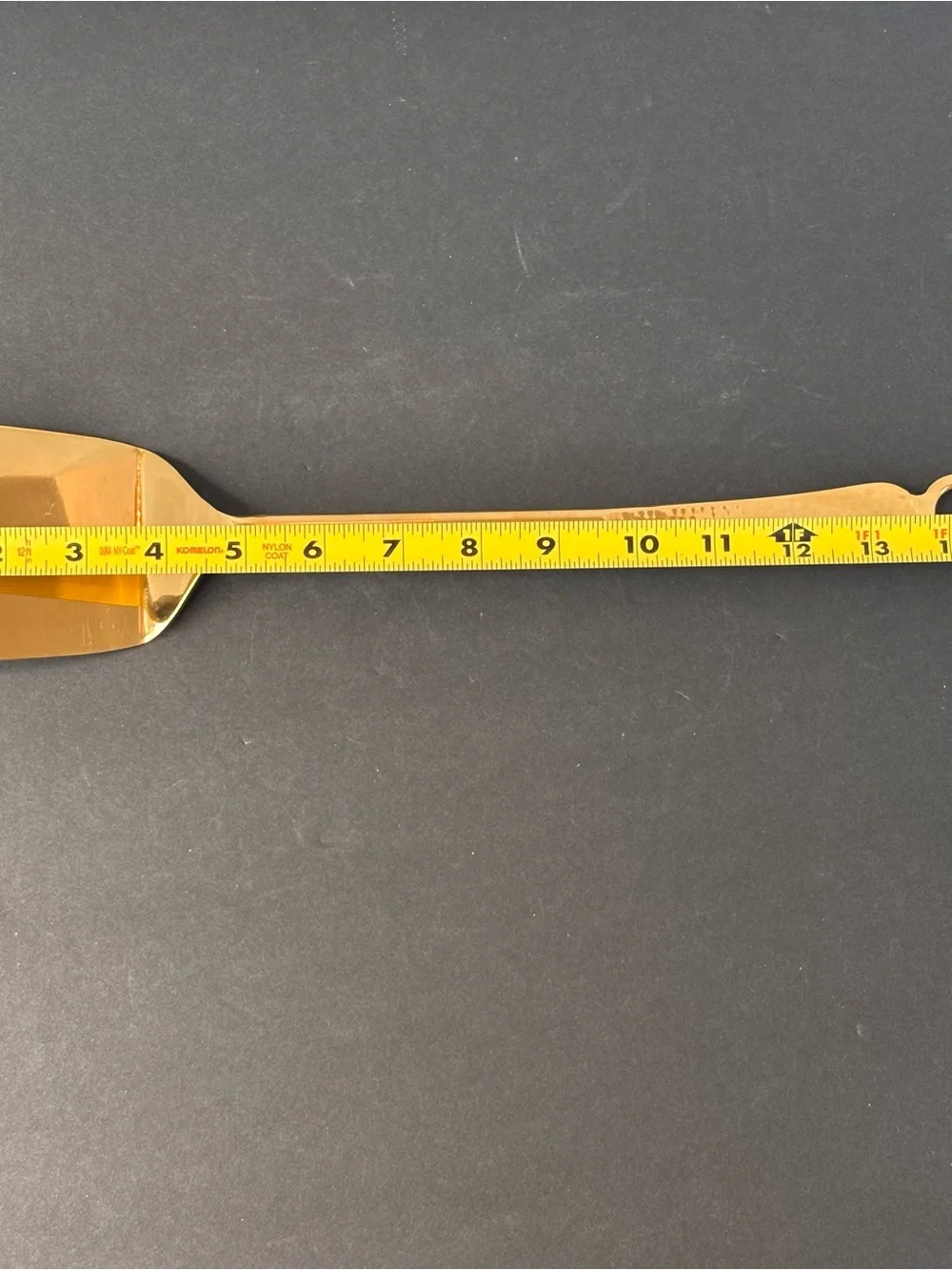 Gold Stainless Steel Kitchen Utensil Spatula With Open Hook For Hanging 14.75”